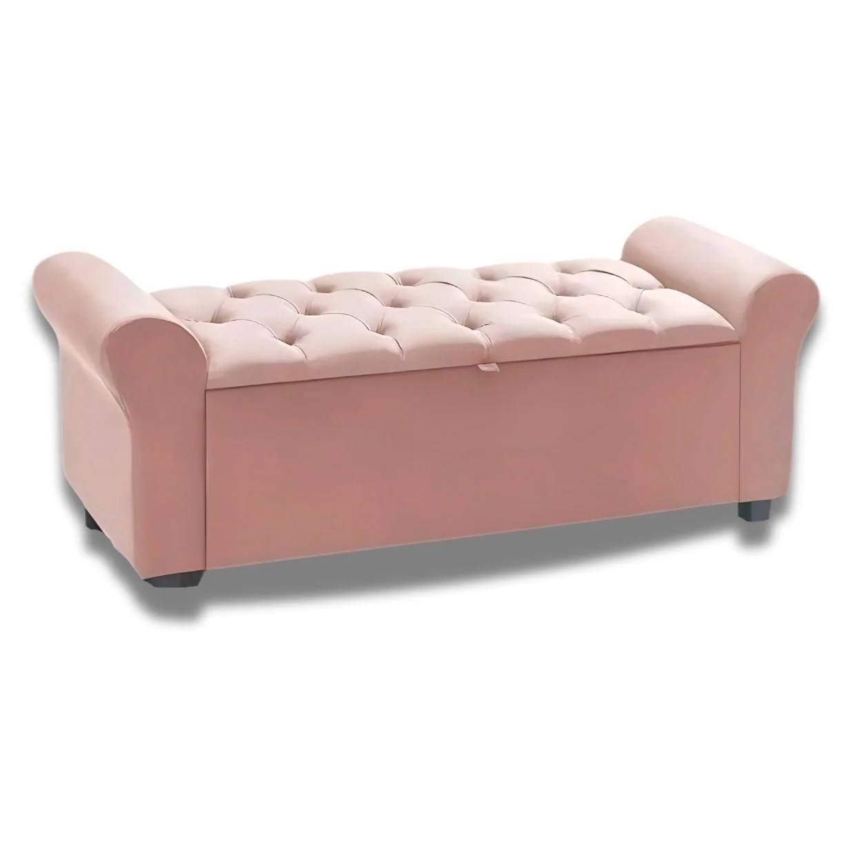 Recamier Majestic com braços arredondados e baú